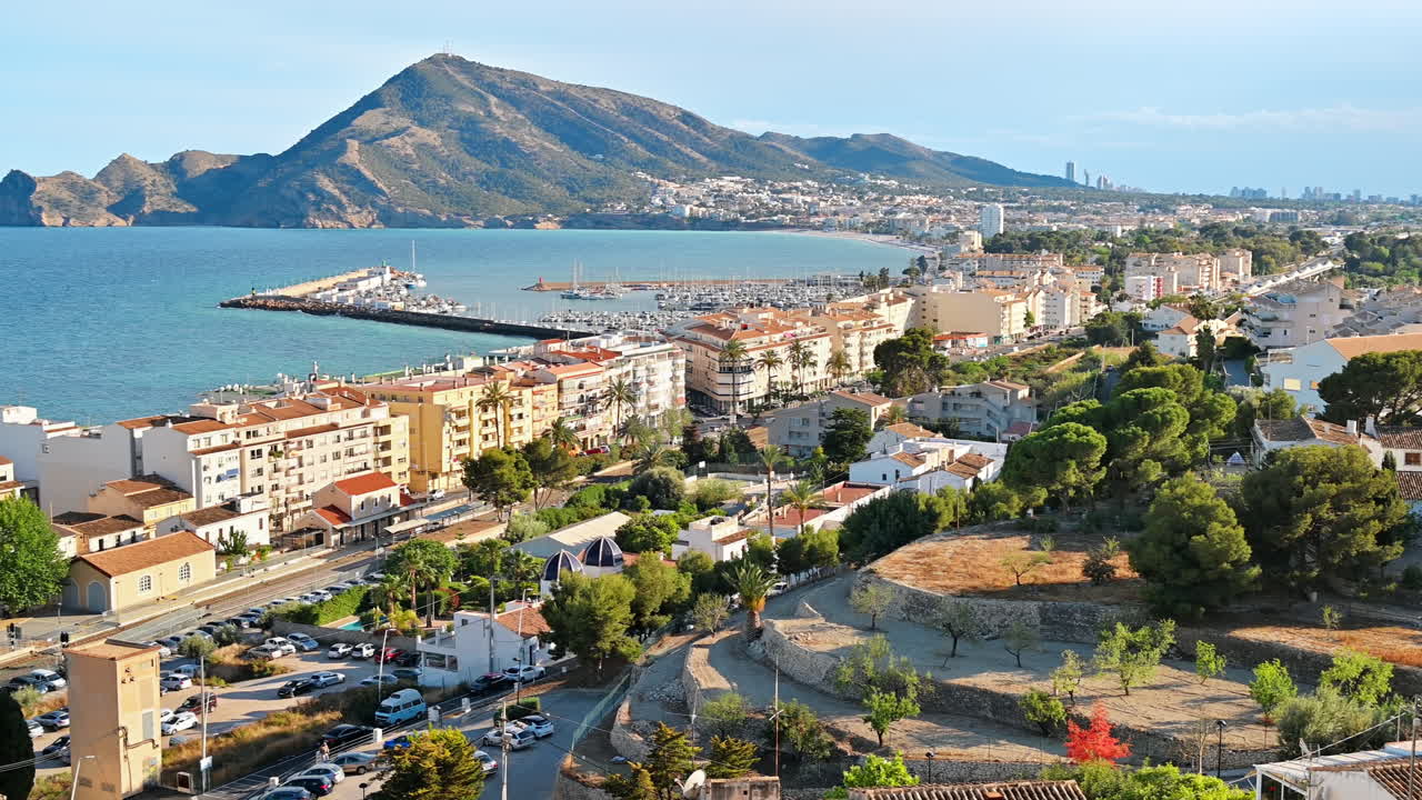 Panoramic view of Altea, Alicante, Spain on a sunny day