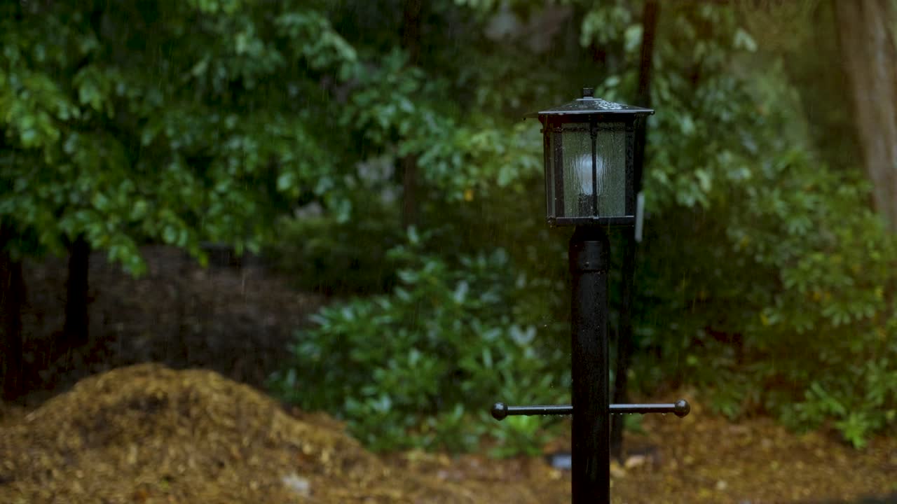Heavy storm making its way across a yard close to the border.