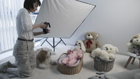 baby photoshoot in a studio