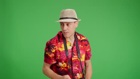 tired tourist who asks his wife to please stop