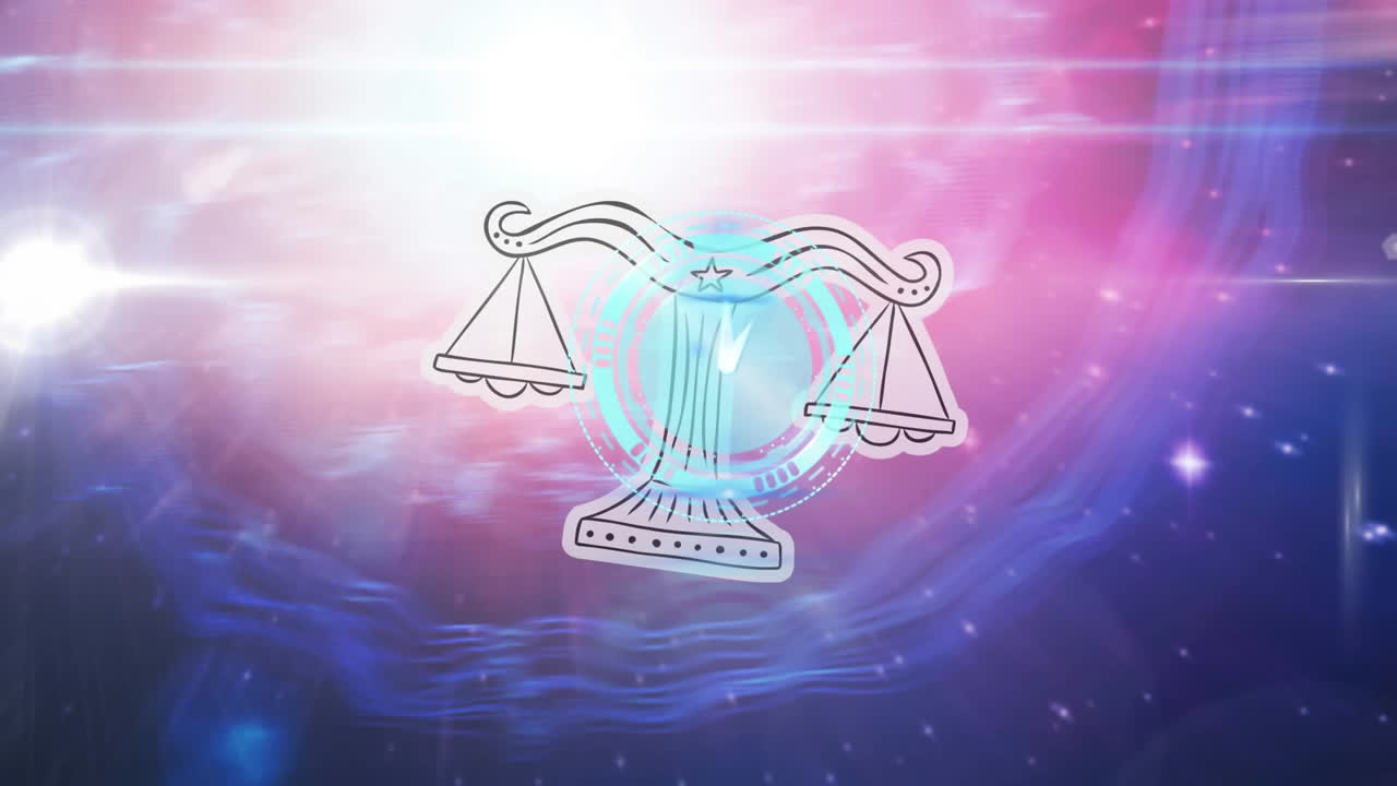 시계 이동에 대한 별자리 기호의 애니메이션.