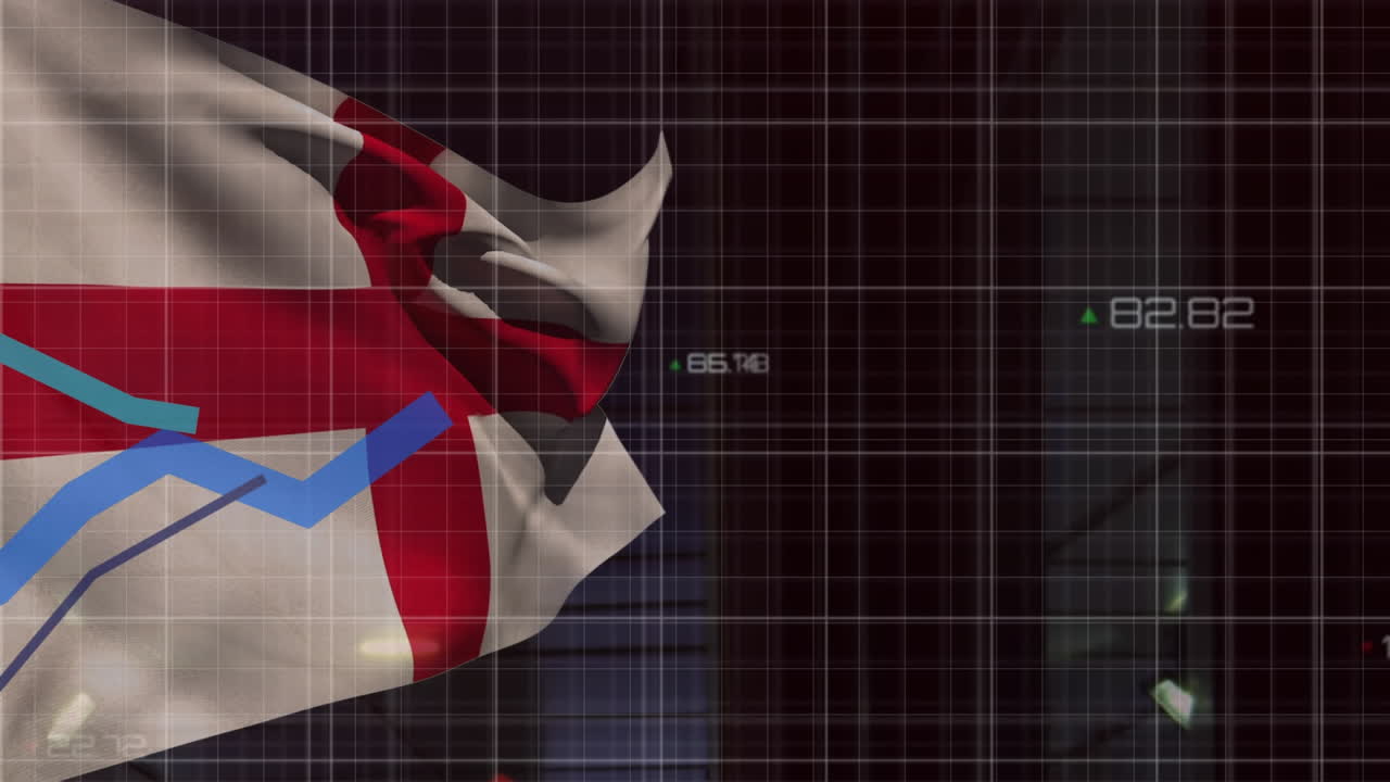 잉글랜드의  ⁇ 발 위에서 금융 데이터 처리의 애니메이션