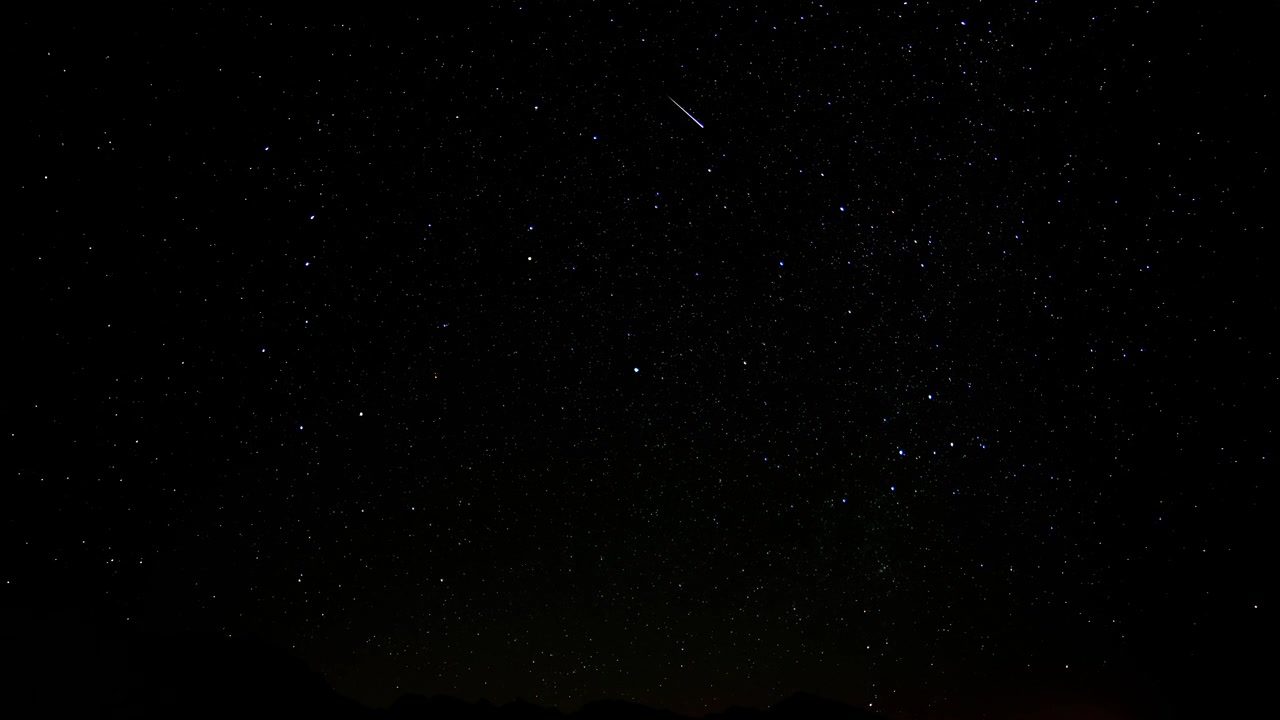 Time Lapse of Starry Night Sky with Shooting Stars