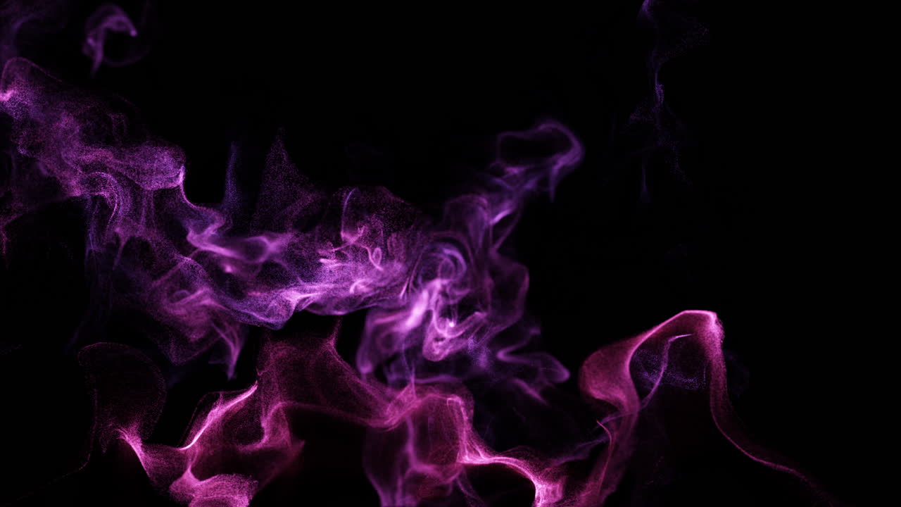 Sfondo astratto con flusso di particelle rosa e viola