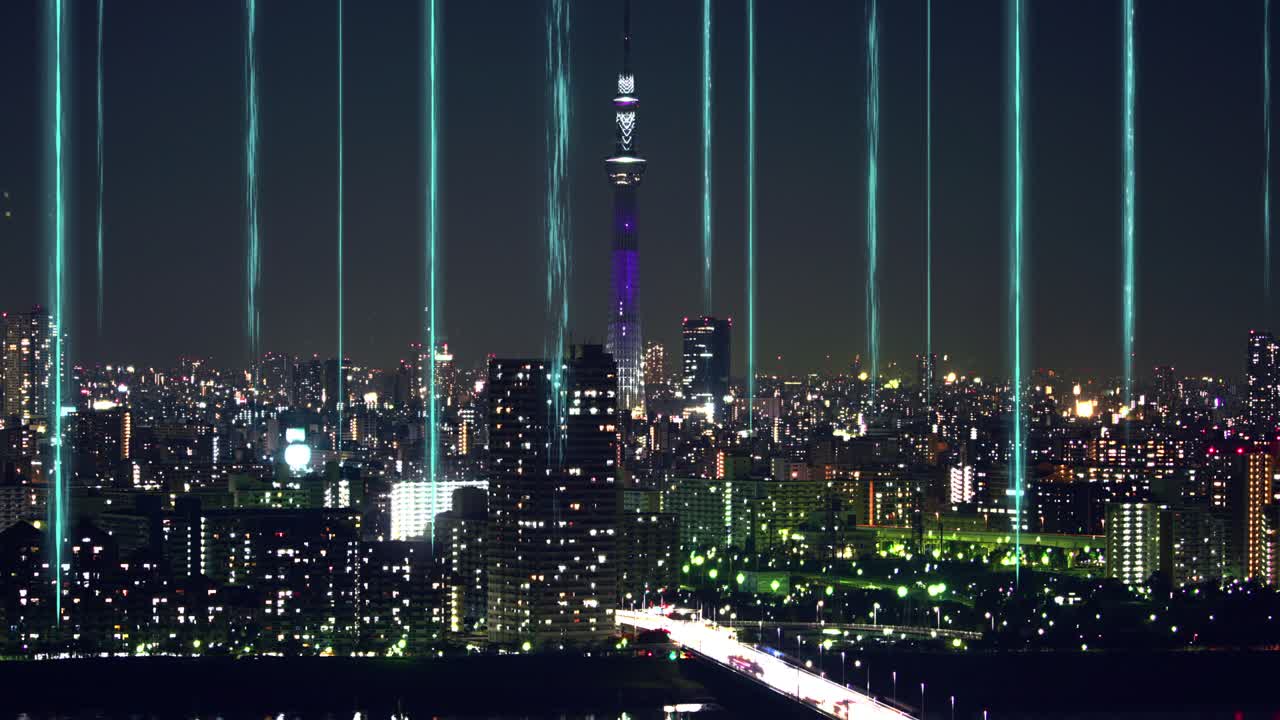 스마트시티와 세계화 추상화 그래픽 연결 네트워크