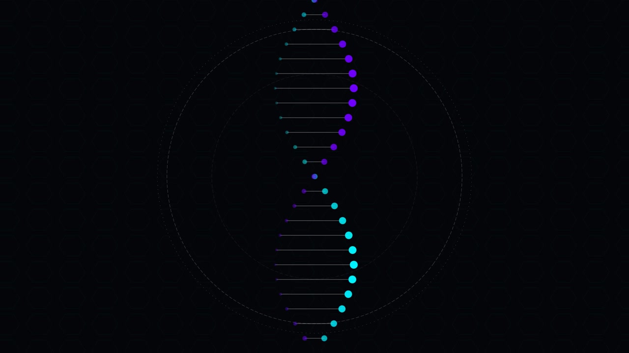 Rotating DNA Helix Animation with Gradient Colors
