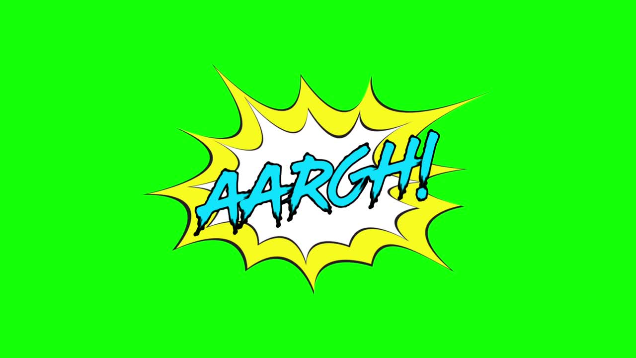 Comic art speech bubble burst with chroma key