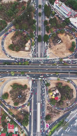 cloverleaf intersection of periférico and insurgentes, important avenues in mexico city