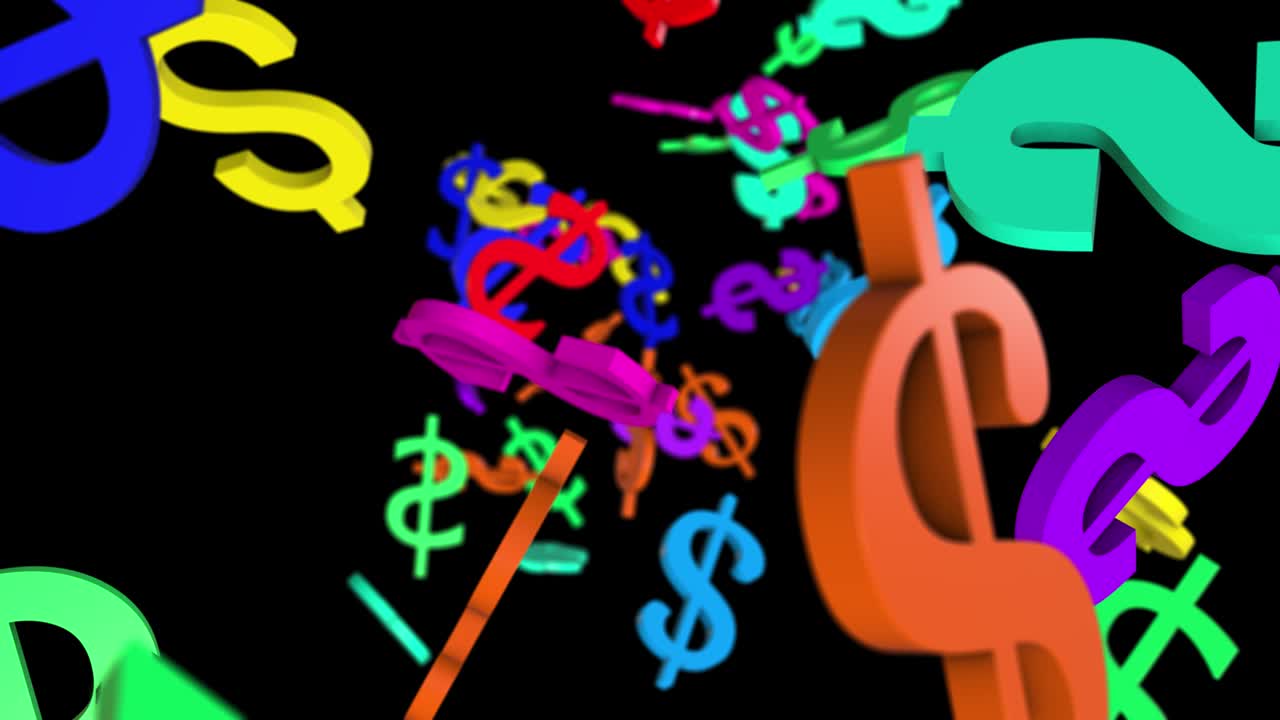 날아다니는 달러 캐릭터 배경 4k