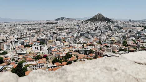 panoramic view of athens from the acropolis wall, athens, greece