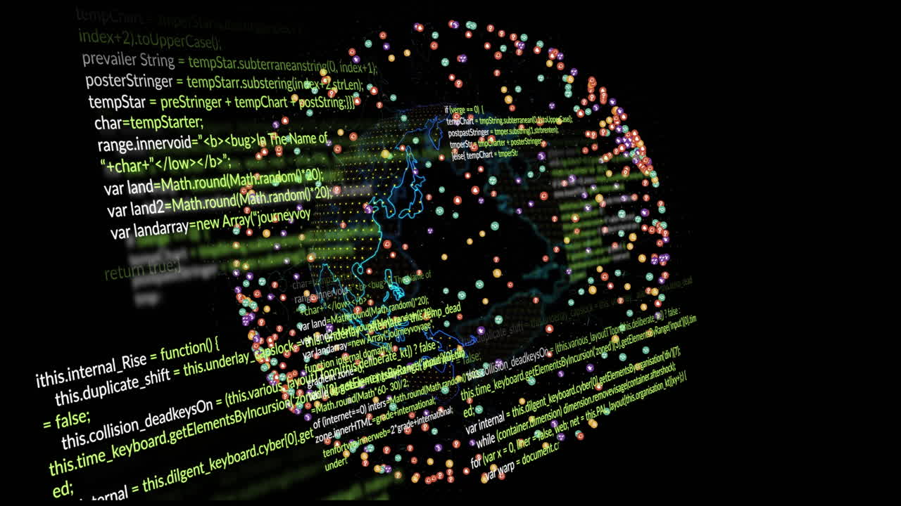 animation du traitement des données numériques dans le monde entier