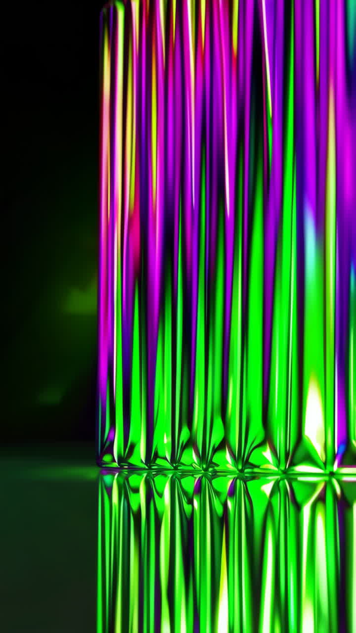 Vibrant Abstract Neon Reflection Art