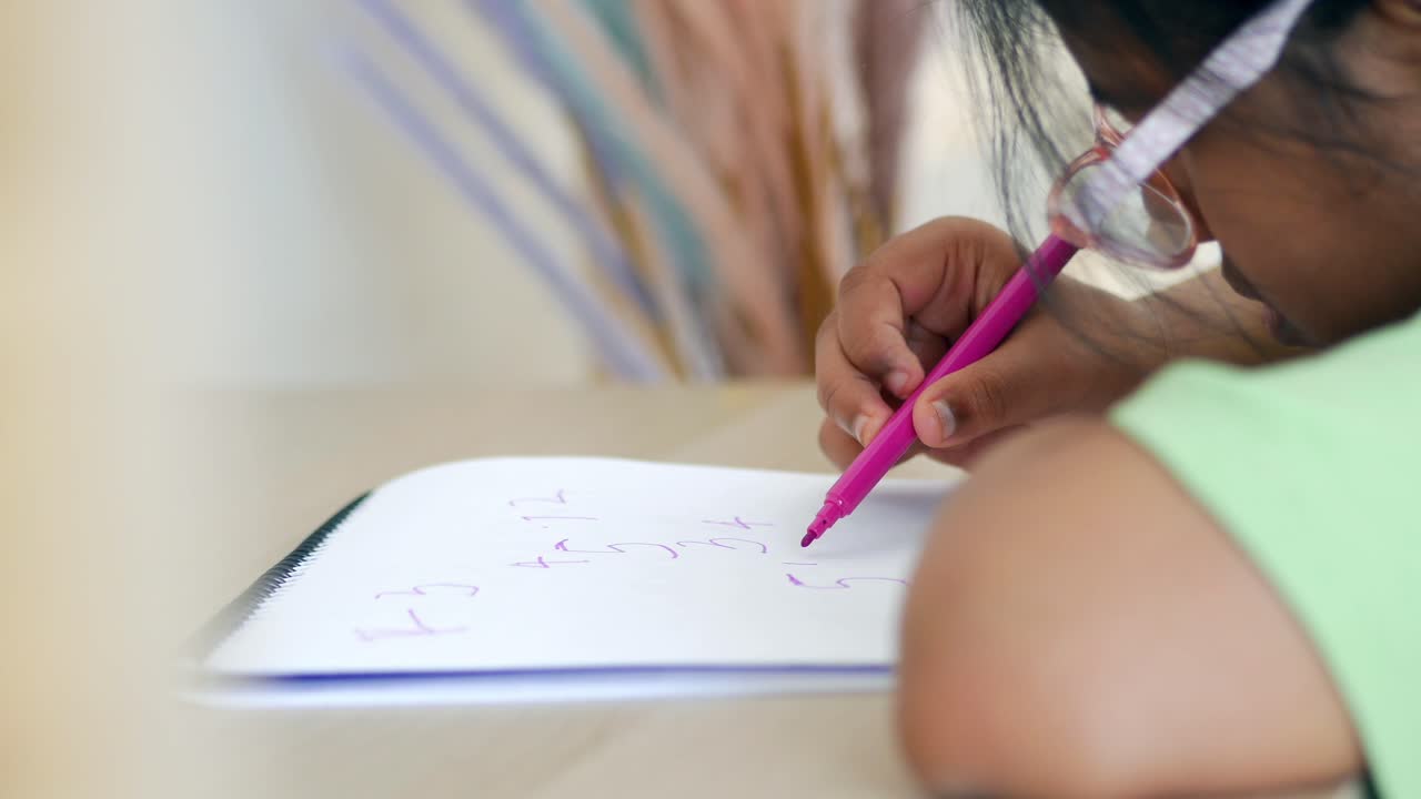 Child Doing Math Homework