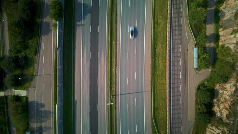 highway with medium traffic. top shot hyperlapse
