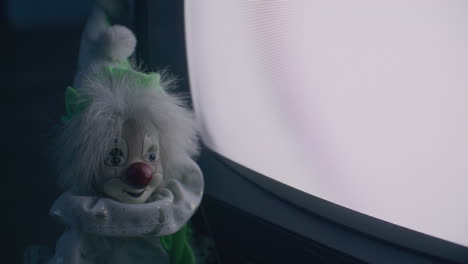 vintage clown and static tv