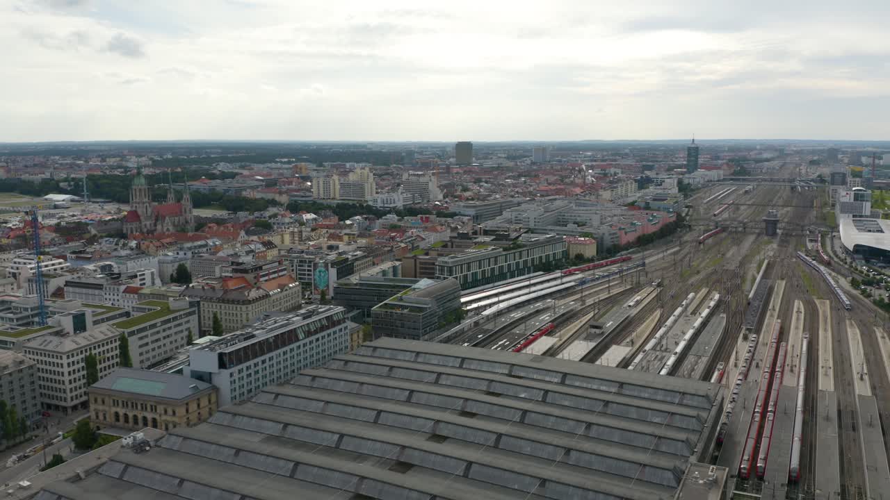 vista aérea de la estación central de tren de munich