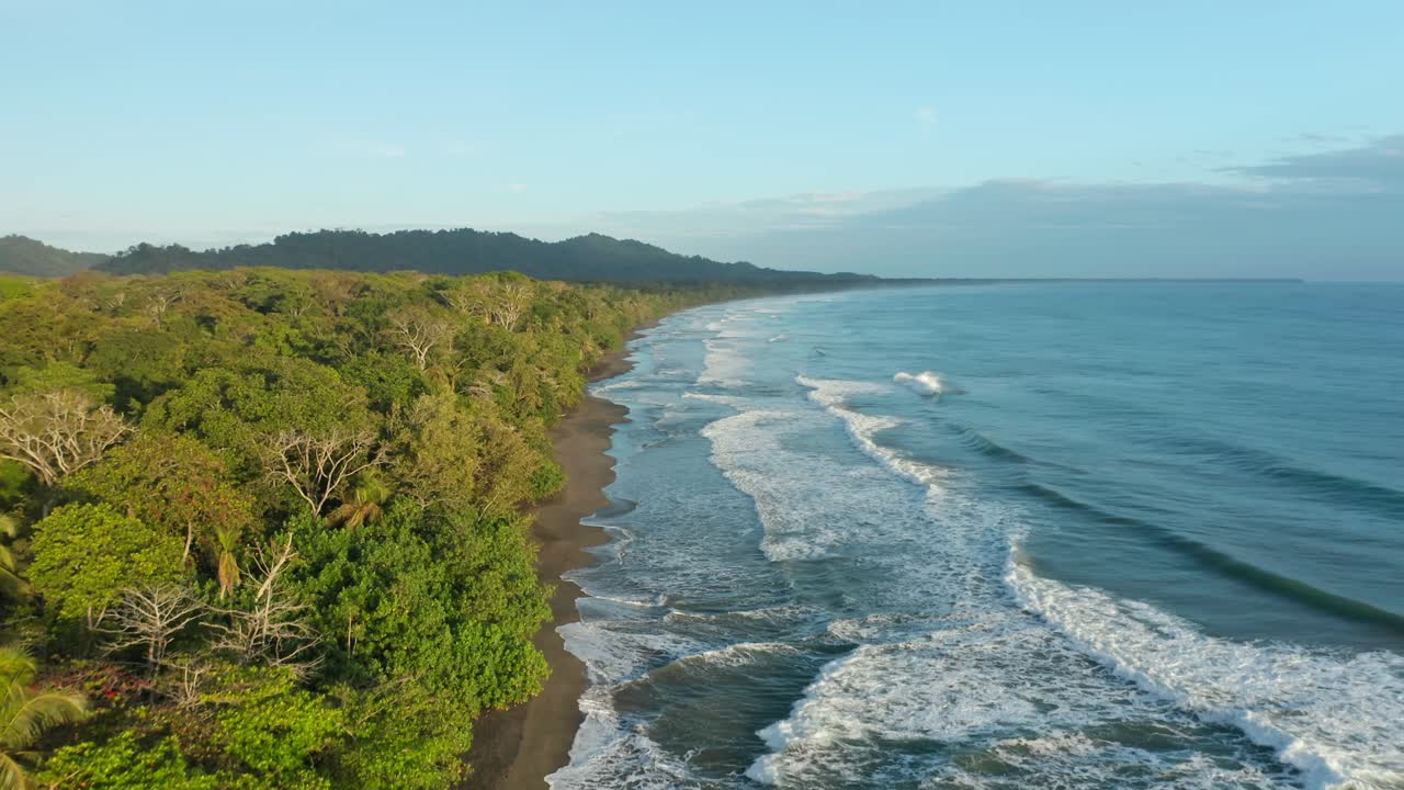 Where jungle meets the sea, pristine tropical landscape on Costa Rica shore