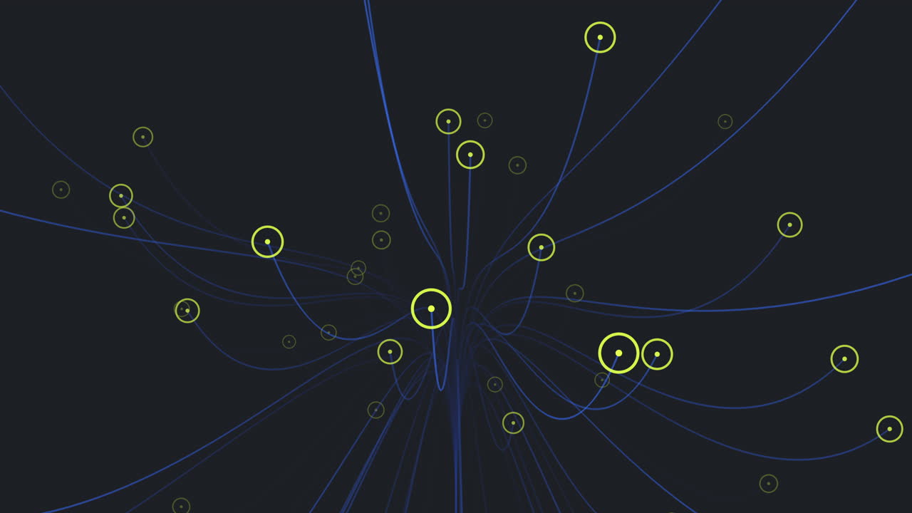 fascinante red de puntos azules y rosados en un lienzo negro