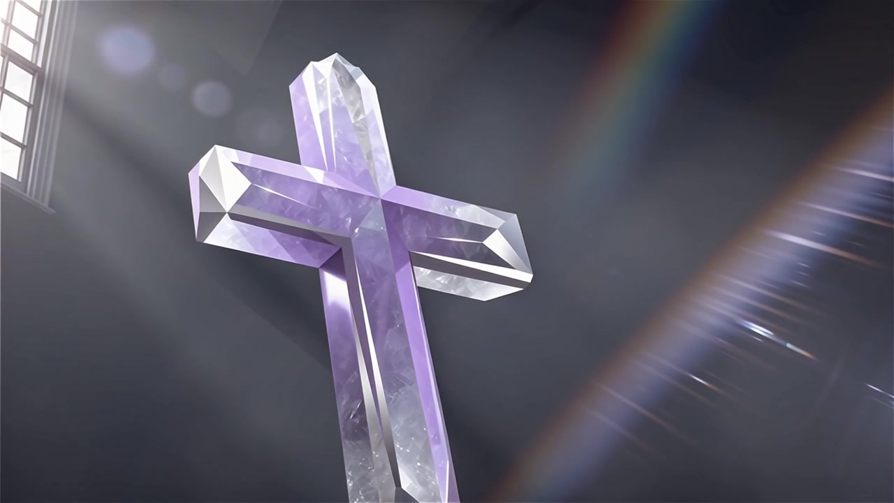 Cruz Cristiana con Luz Celestial, Fondo para Adoración.