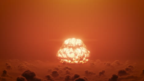 nuclear explosion above the clouds