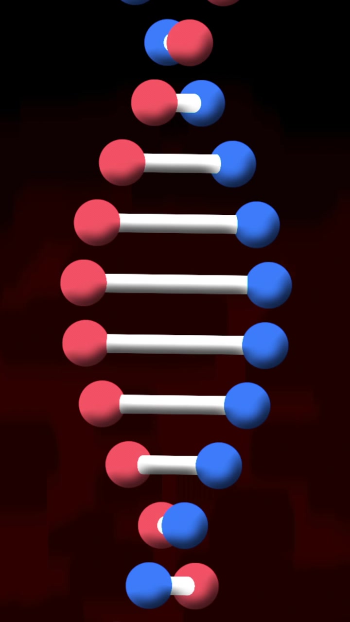 Animation of dna strand spinning on red and black background