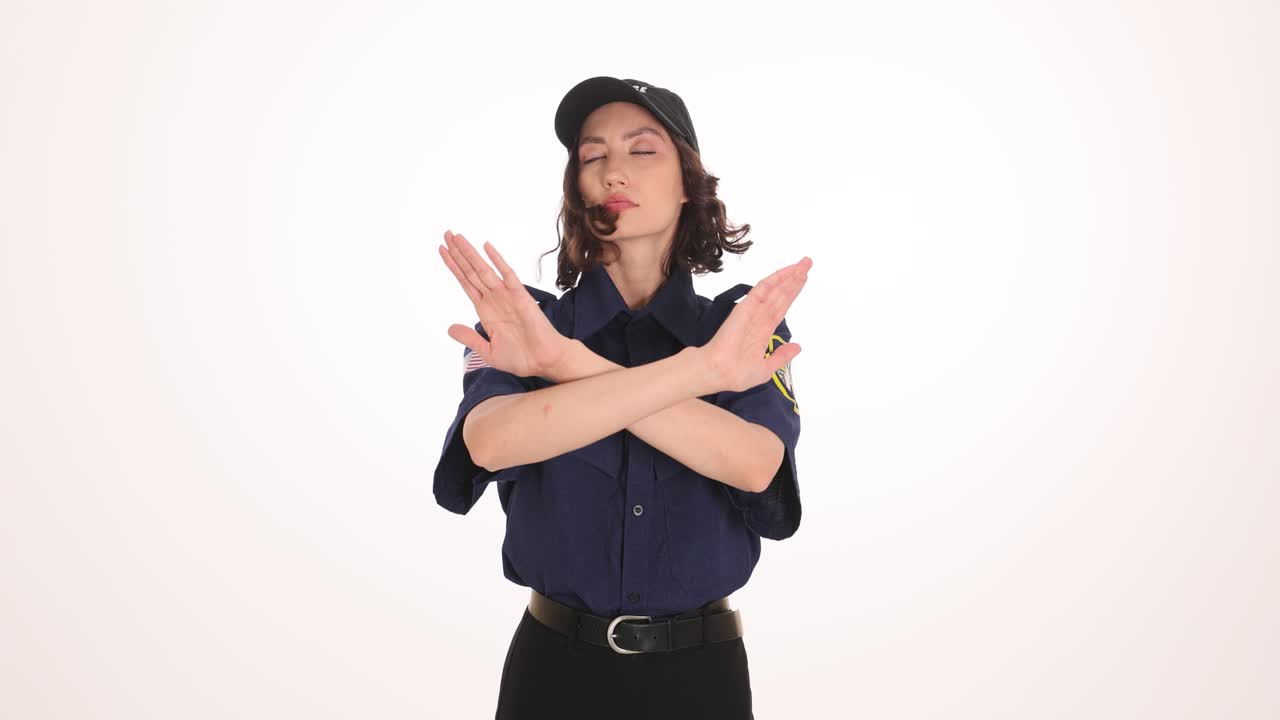 Police Officer Giving Stop Signal