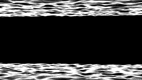 Framed White Wave Data Network as Particle System Loopable Background Video Animation.