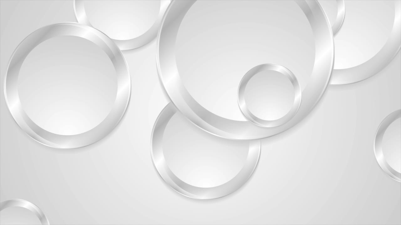 fondo de movimiento técnico geométrico plateado gris con anillos brillantes