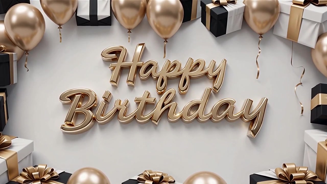 Sfondo di compleanno con palloncini e regali