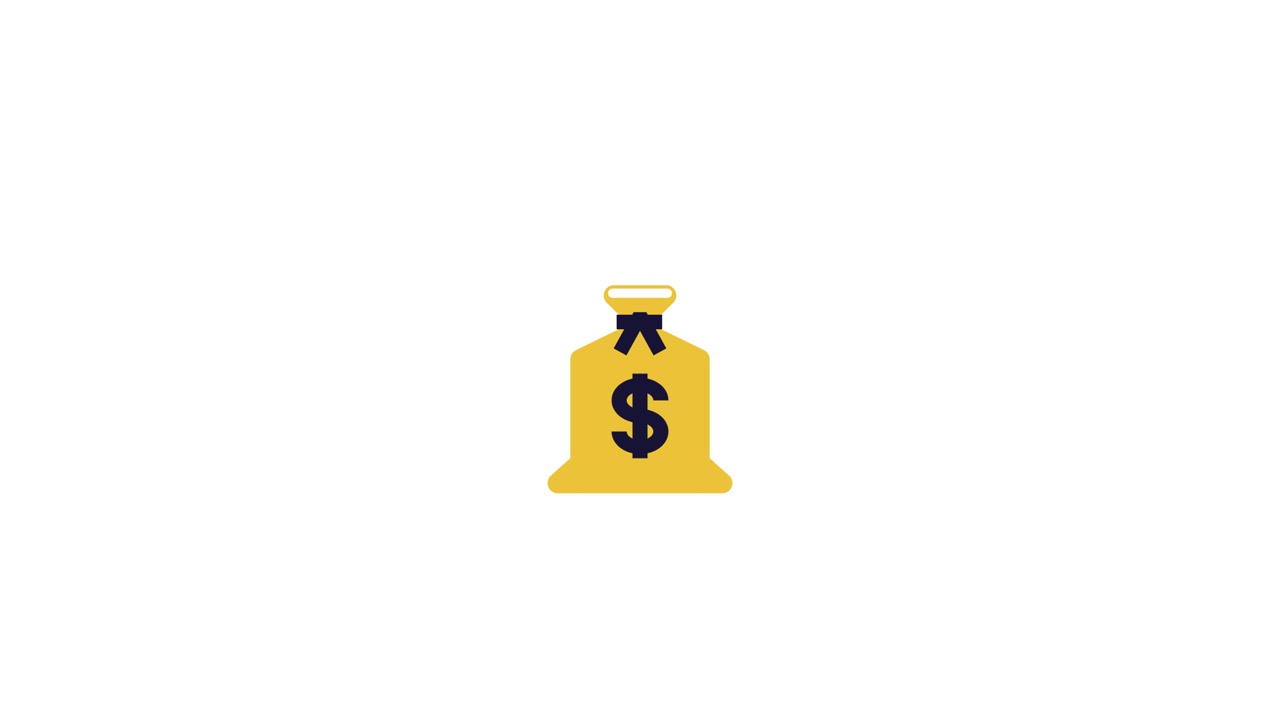Geanimeerd geldbuidelpictogram met dollarteken