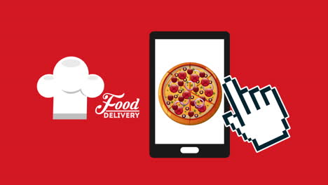 tecnología de comercio electrónico de alimentos con entrega de tabletas