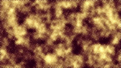 halftone dots texture motion with waving glowing defocused particles background. seamless loop 4k animation