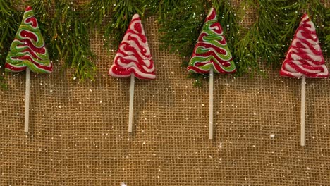 Falling-snow-with-Christmas-tree-decorations