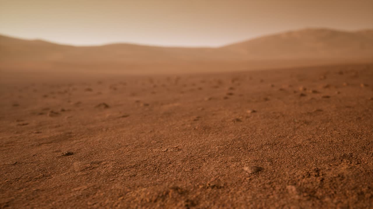Fantastico paesaggio marziano in tonalità arancioni arrugginite