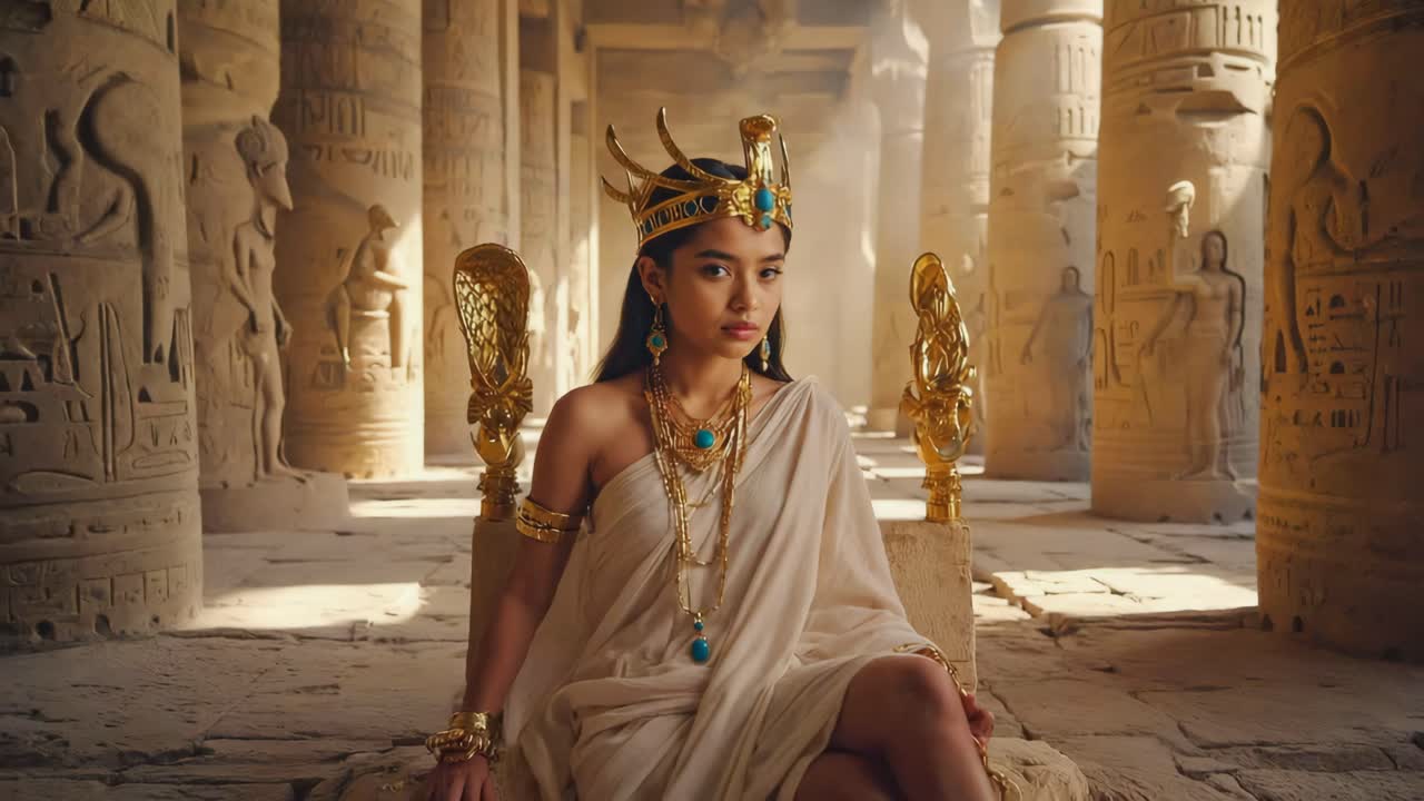 An Egyptian Queen in an Ancient Temple