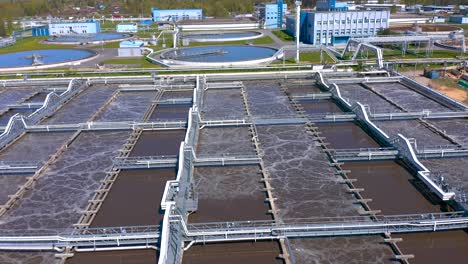 water treatment facilities. round sedimentation tanks.