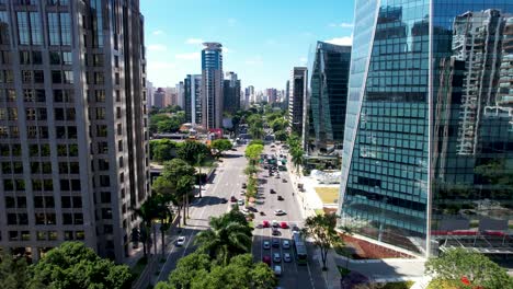 faria lima avenue  postcard of downtown district of sao paulo brazil.