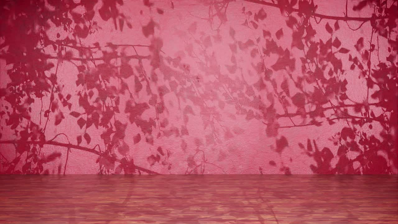 Wooden Pedestal with Shadowy Foliage Backdrop Red