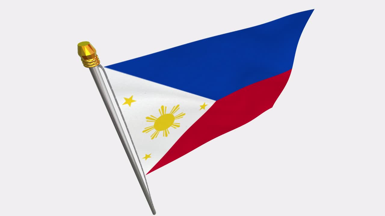 바람에 날아다니는 필리핀 발의 루프 비디오, 4k의 느린 동작 비디오, 알파 채널