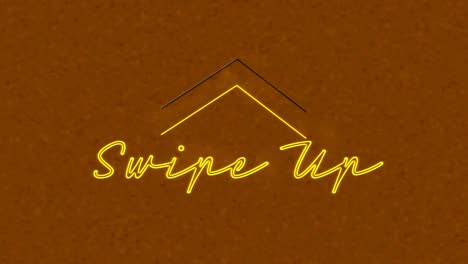 animación de texto de neón amarillo parpadeante, deslizar hacia arriba, sobre fondo marrón