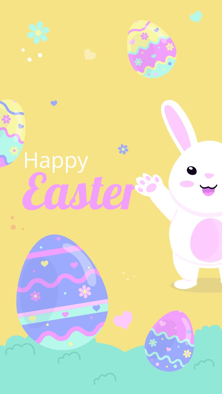 Motion Graphic of Flat easter instagram posts collection