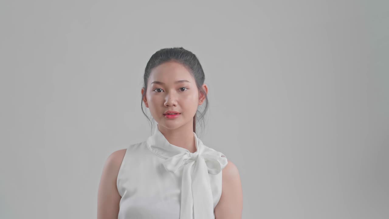 Beautiful Woman Cares For The Skin Face Posing At Studio