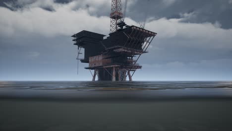 large pacific ocean offshore oil rig drilling platform