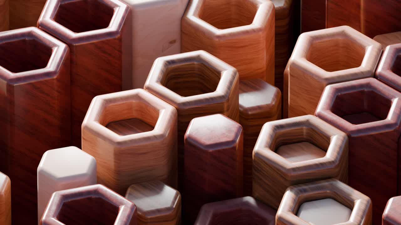 Abstract Hexagonal Wood Pattern