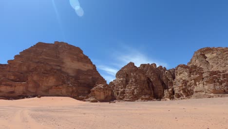 desert driving point of view and background jordan wadi rum