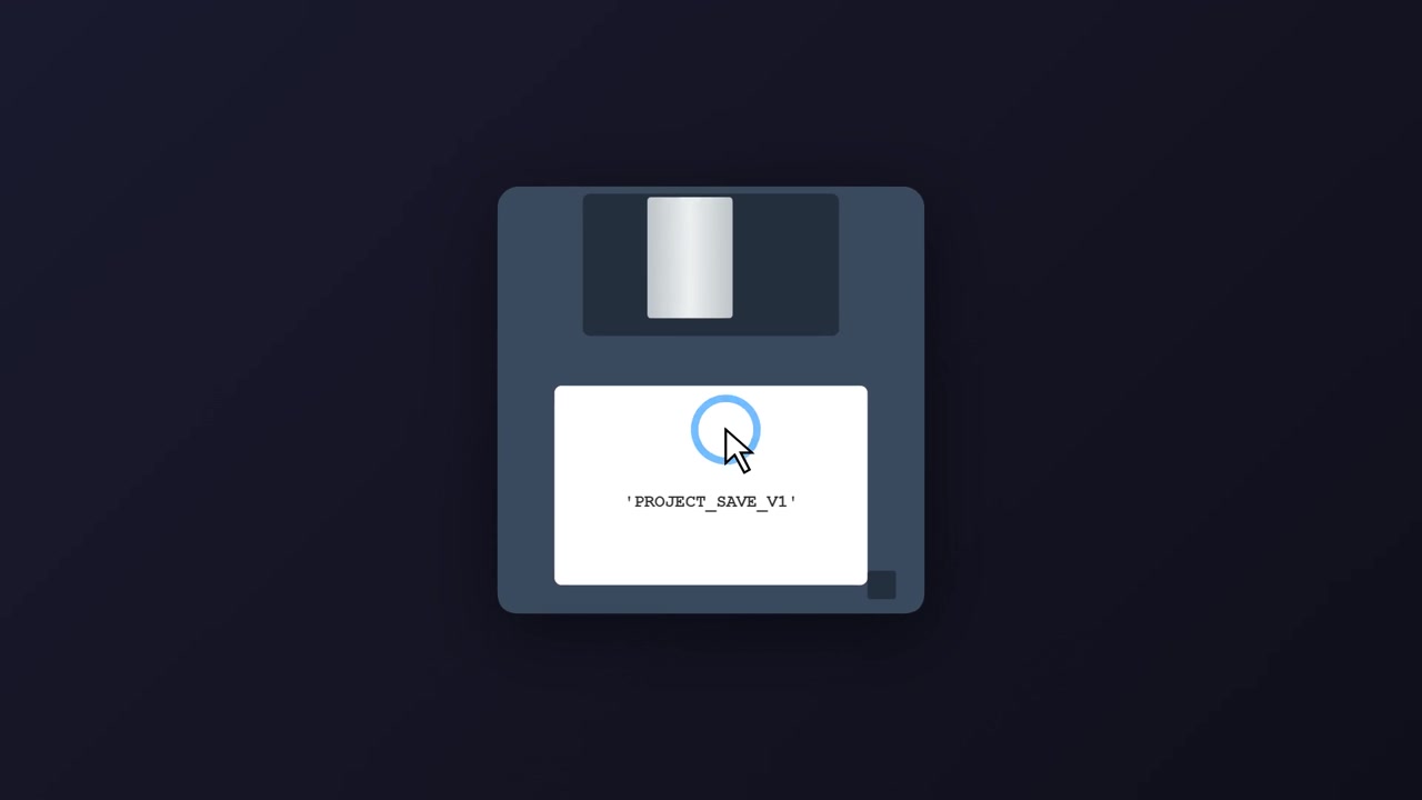 Computer Mouse Cursor Clicking on Floppy Disk Icon