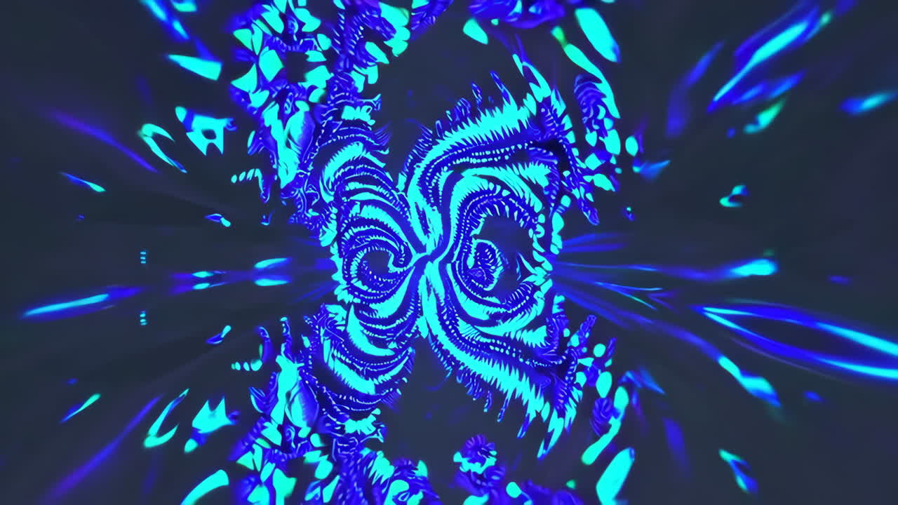 Abstract Glowing Fractal Tunnel