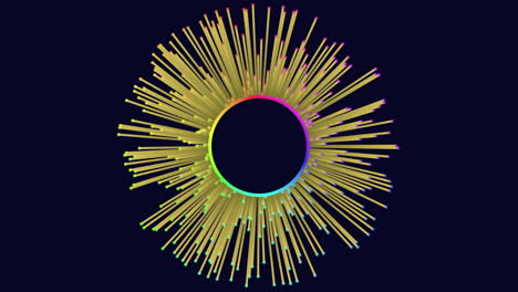 colorful 3d sunburst radiating lines on black background