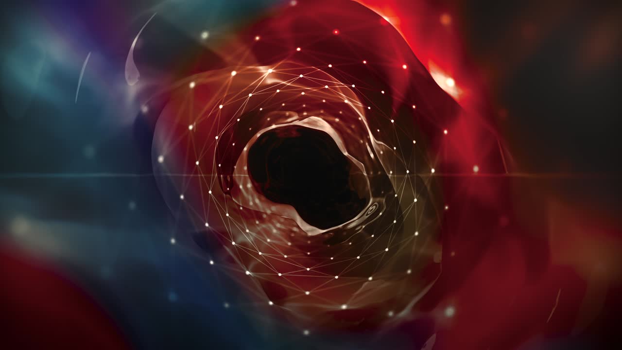 모양과 플렉서스 루프를 가진 추상적인 터널