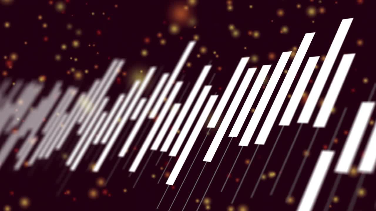 Audio pulse initiating diagonal white bars moving across maroon canvas, pulsing and showing sound